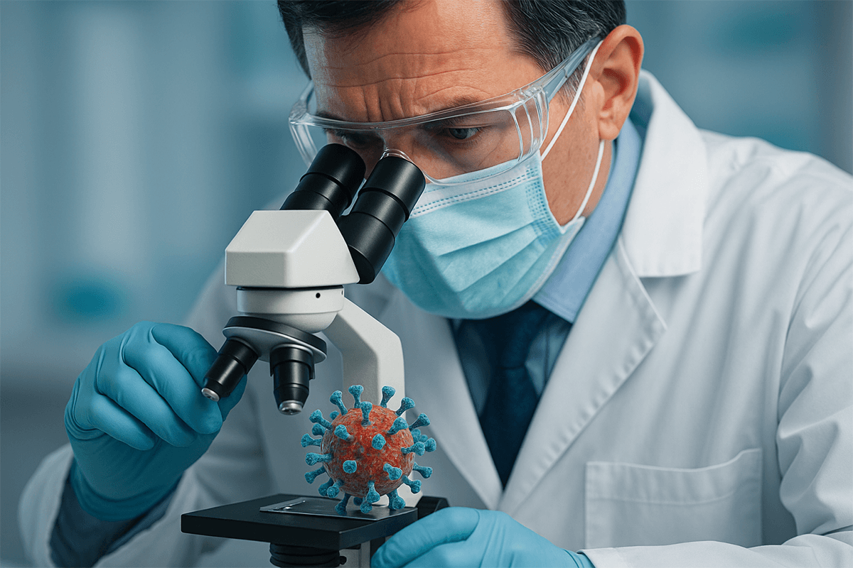 ilustrasi penelitian terhadap virus covid-19