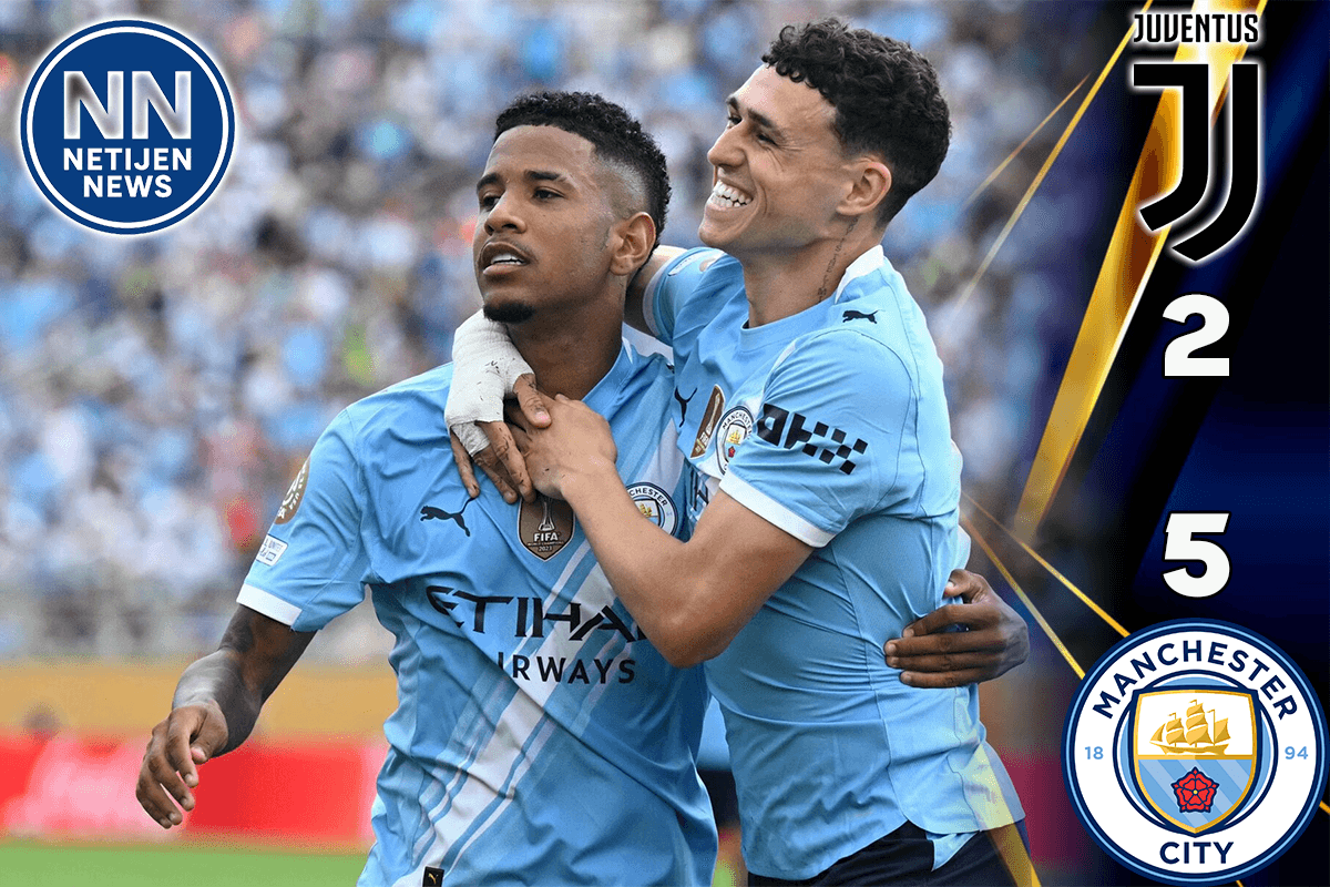manchester city merayakan goal ke gawang juventus