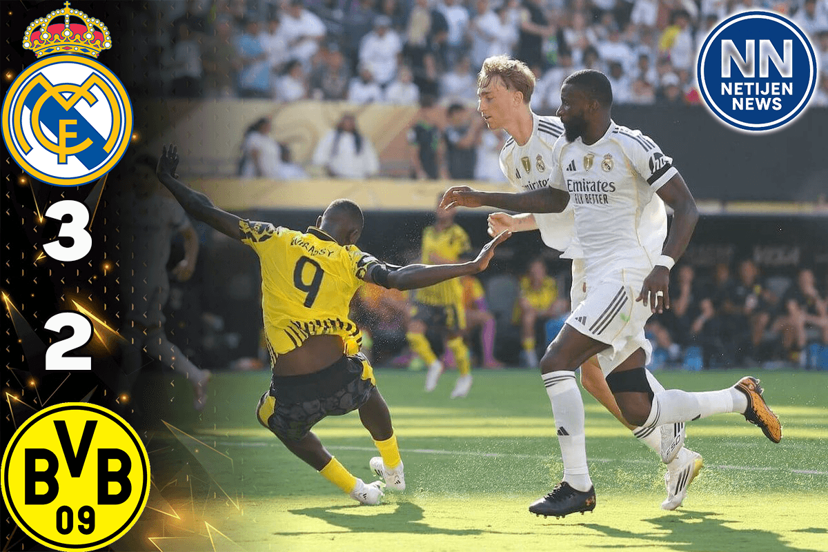 Pemain Madrid berduel dengan Pemain Dortmund