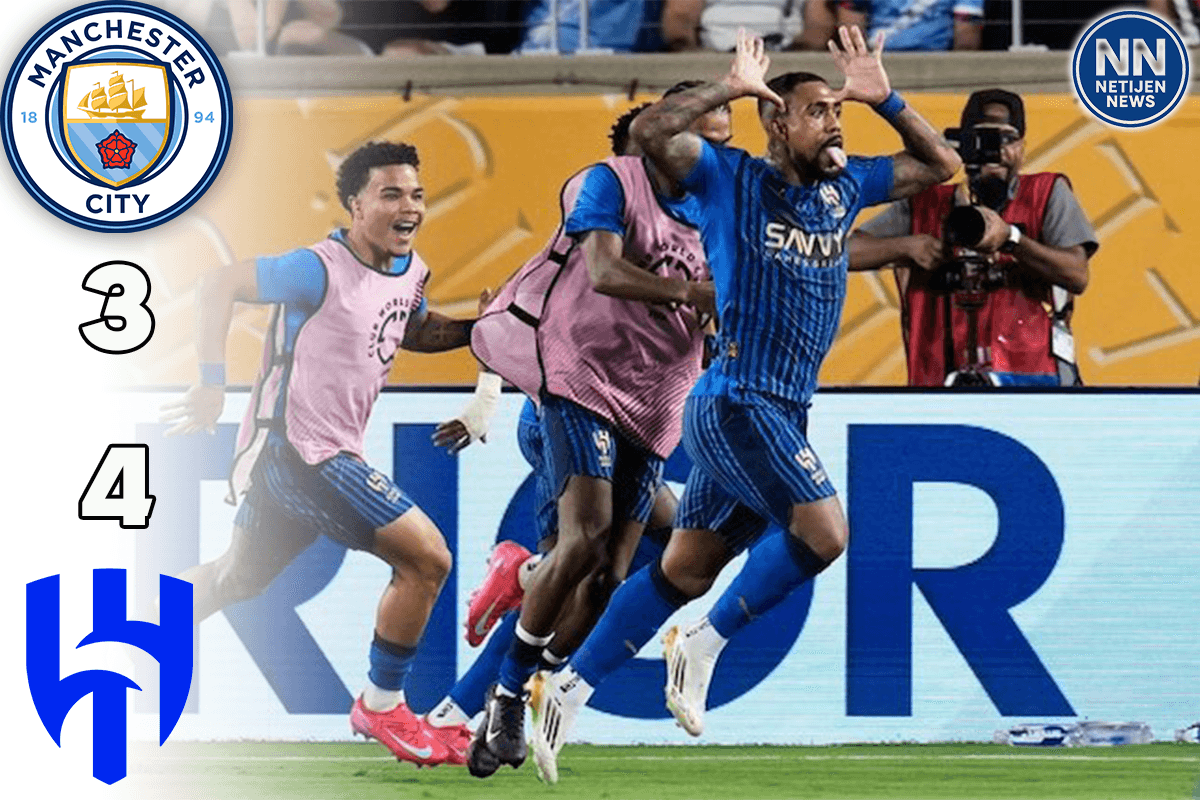 pemain al hilal selebrasi atas goal ke gawang man city
